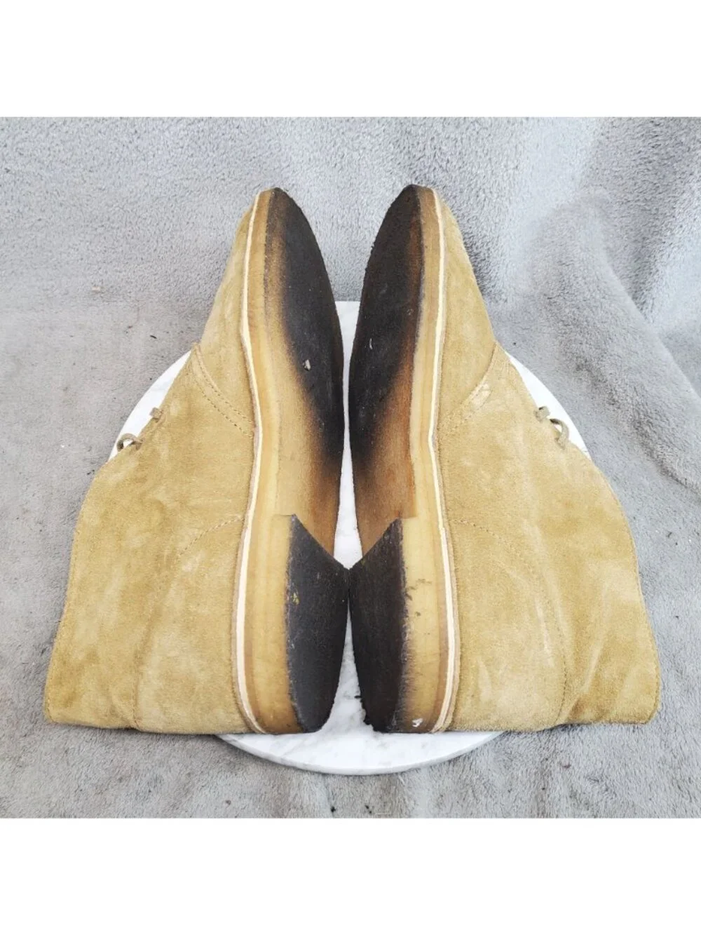 Clarks Shoes Mens Size 10 Originals Tan Suede Desert Boots *Read*